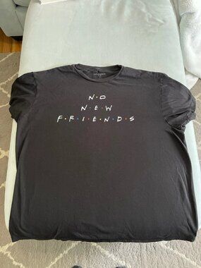Men’s t-shirt - No New Friends - Black - Large